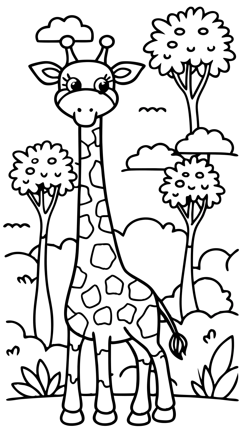 printable coloring pages of giraffes